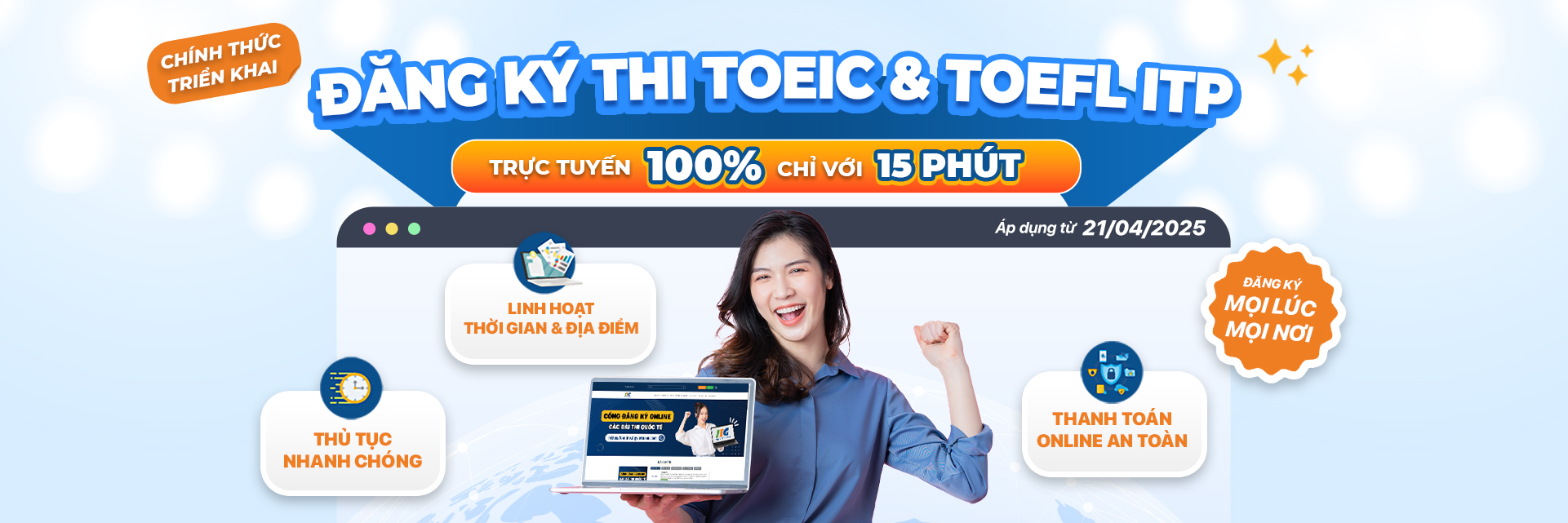 Đăng ký thi TOEIC & TOEFL ITP